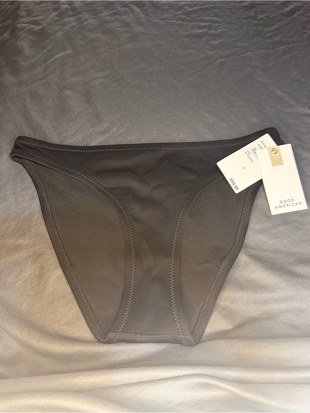 Good American Black NWT Compression Better Cheeky Bikini Bottom Small